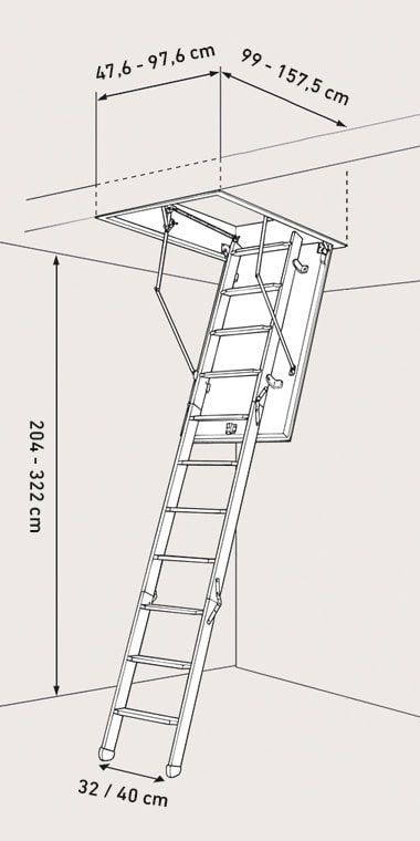 drawing tailormade loft ladder isoclic pro 76