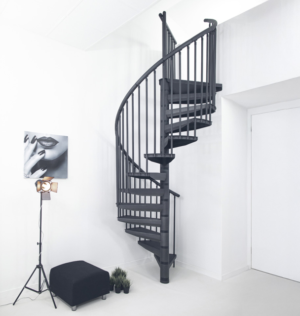 Spiral staircase DELTA Grey metallic