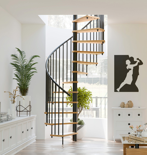 Spiral staircase KAPPA Black, RAL 9005