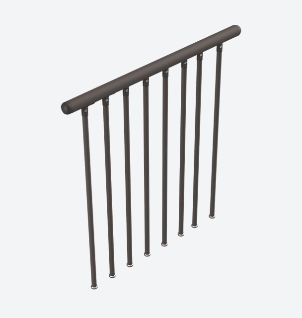 Landing banister metal for spiral stairs