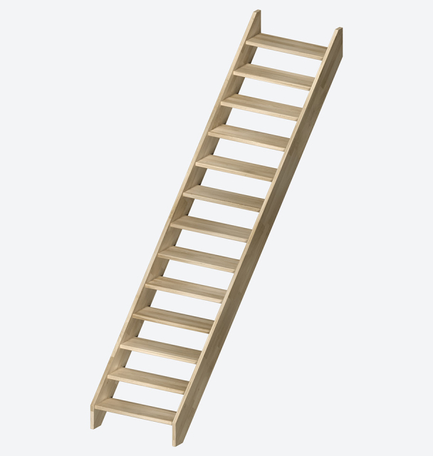 Wooden staircase MILAN Untreated