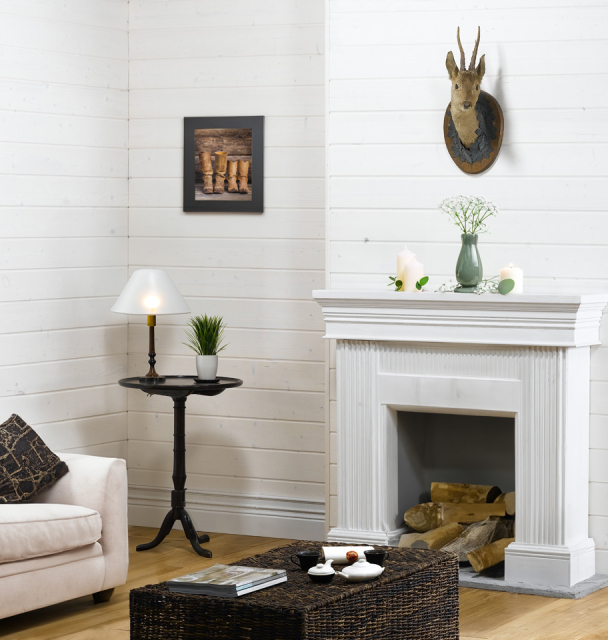 Paneling white spruce North Wax white 5pcs Black