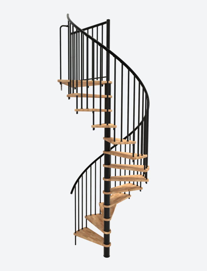Spiral staircase KAPPA Black, RAL 9005