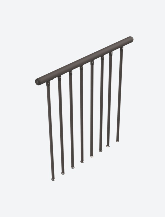 Landing banister metal for spiral stairs