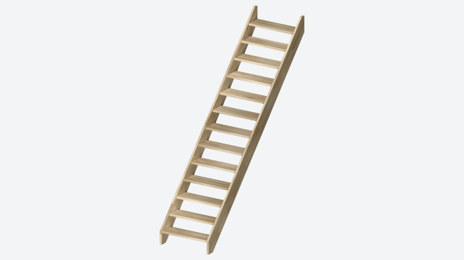 Wooden staircase MILAN Untreated