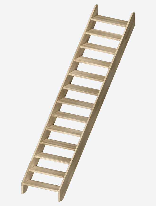 Wooden staircase MILAN Untreated