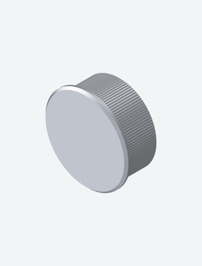NEW RONDO – Endcaps for handrail – Silver anodized Aluminium