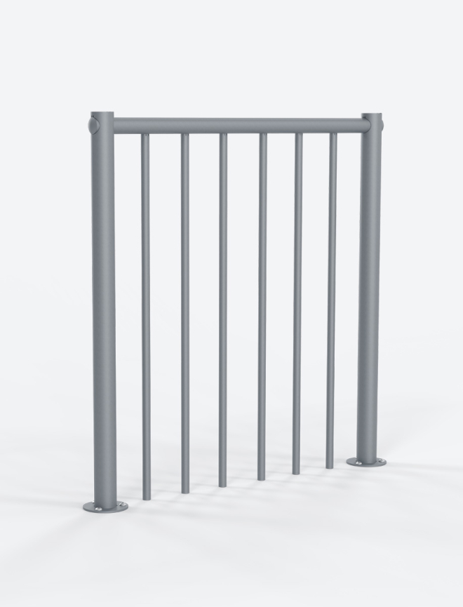 Landing banister metal for spiral stairs Grey, RAL 9006