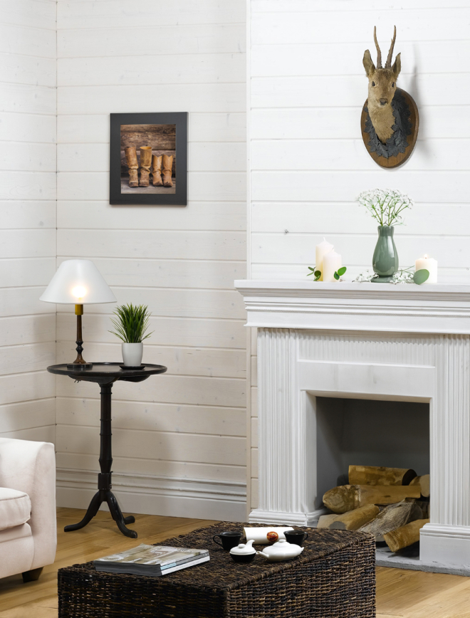 Paneling white spruce North Wax white 5pcs Black