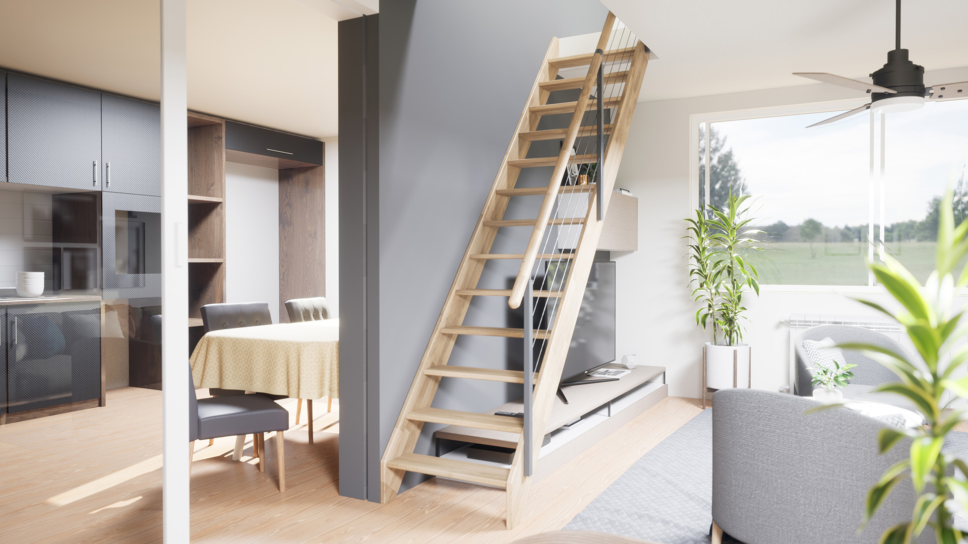 Miller’s staircase in kit – ARDENNES Black