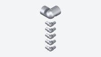 Corner kit NEW RONDO – Silver anodized Aluminium