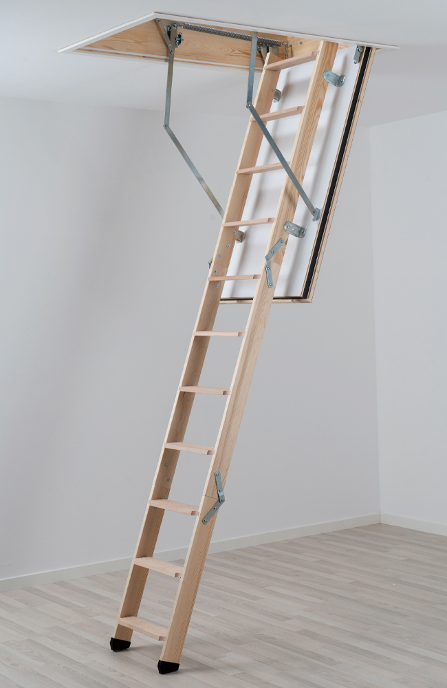 Wooden loft ladder with Fire-resistant's.