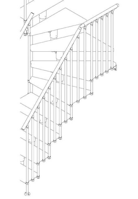 Winder treads handrail banister CLASSIC 3