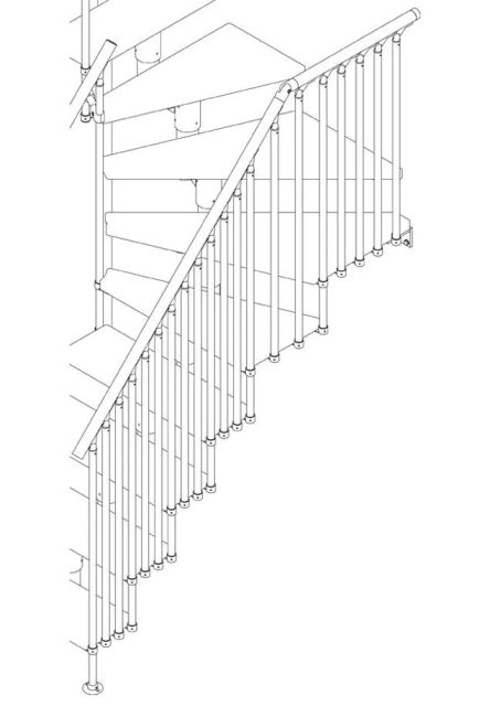 Winder treads handrail banister DUBAI CLASSIC 4