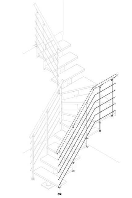 Winder treads handrail banister STYLE 6