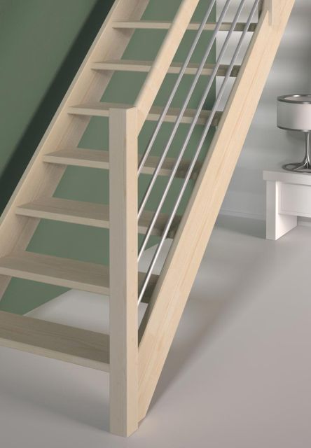 Handrail banister - alu tubes & wood (G)