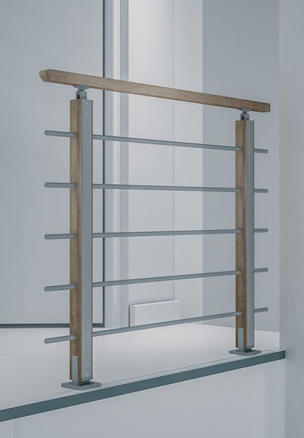 Landing banister - wood/alu combination (H)